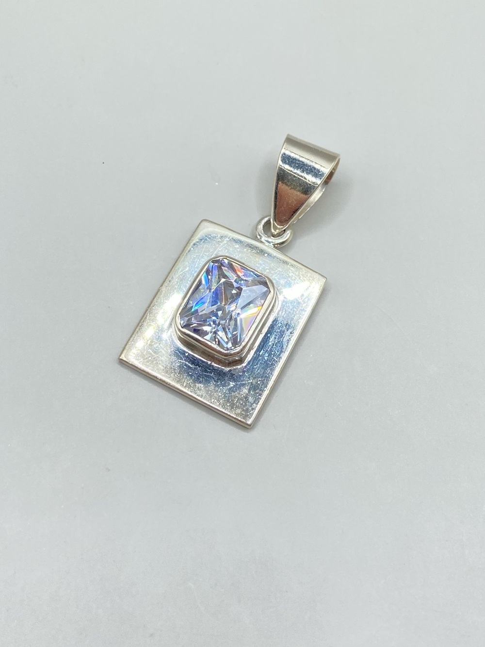 Silpada Sterling Silver Cubic Zirconia Rectangle Pendant S0296